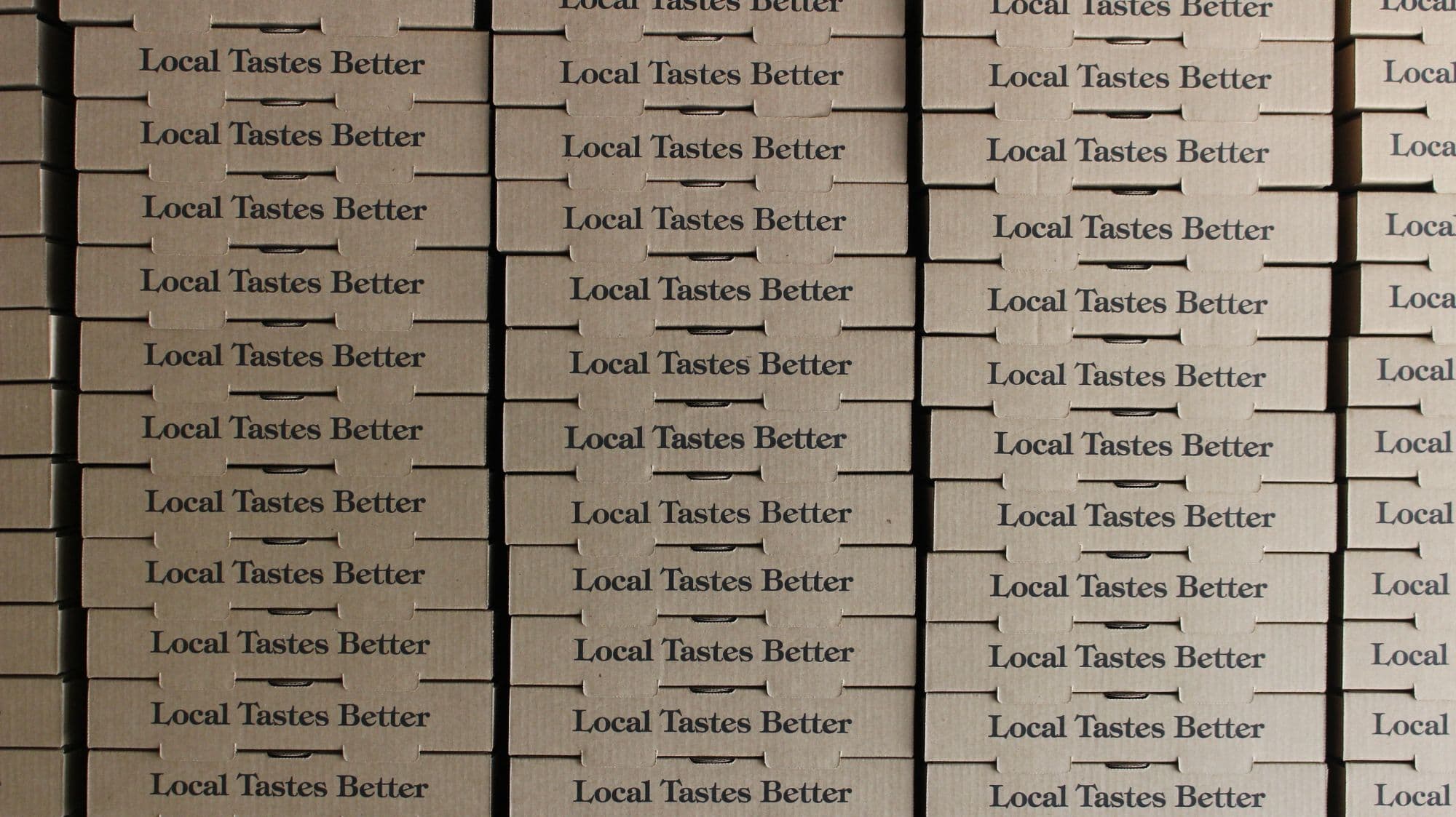 Takeaway pizza boxes